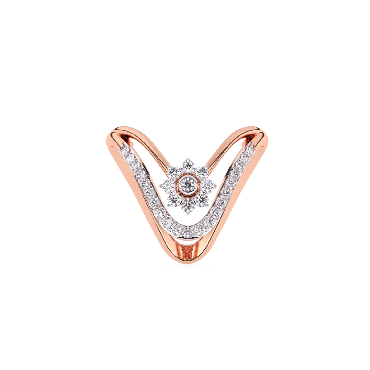 V Shape Lab Grown Diamond Engagement Ring